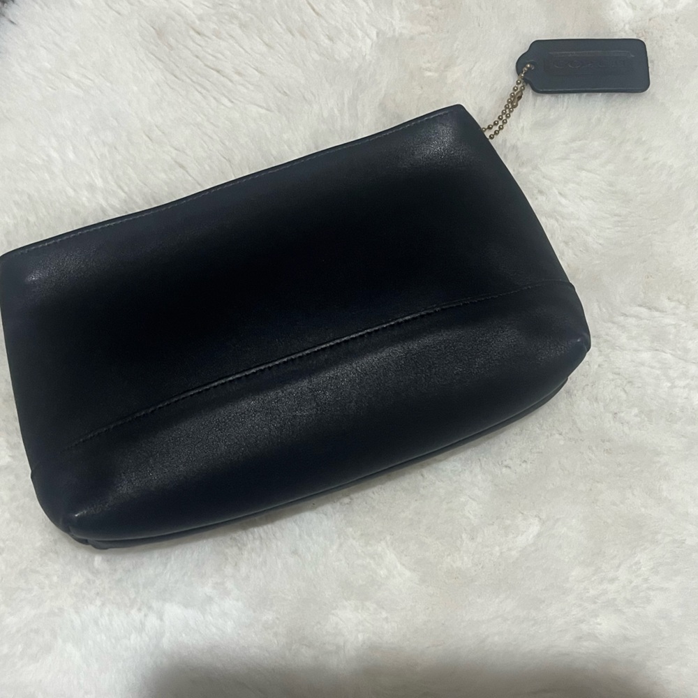 Vintage Coach leather Black Cosmetic Case Style #7167